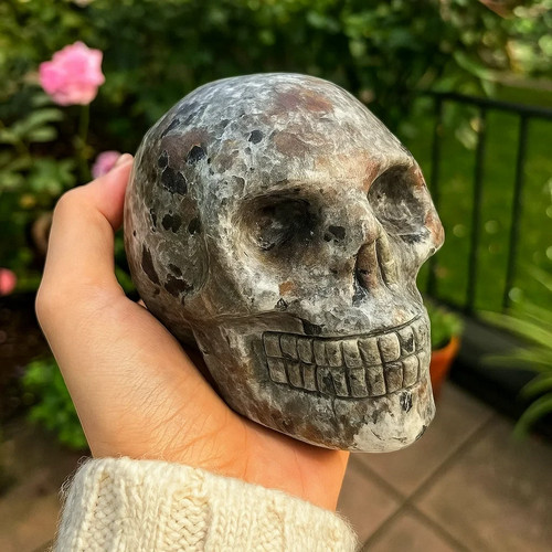 Natural yooperlite stone skull - yooperlite,