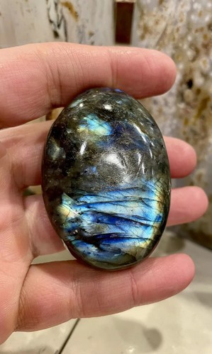 Labradorite palm stone rock - labradorite,